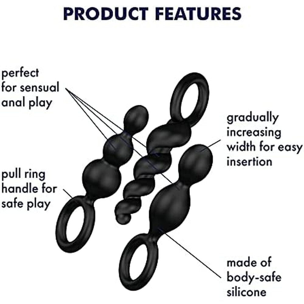 Satisfyer Booty Call Set Of 3 Black Anal Plugs