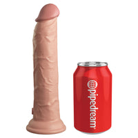 King Cock Elite 9 Inch Dual Density Vibrating Cock Flesh Pink