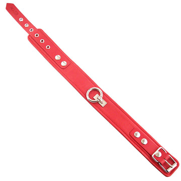 Rouge Garments Plain Red Leather Collar