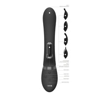 Vive Chou Double Action Interchangeable Rabbit Vibrator Black